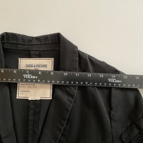 Zadig & Voltaire Virginia Jacket XS Black Grunge Military Till I Die Punk Y2K - Picture 8 of 14